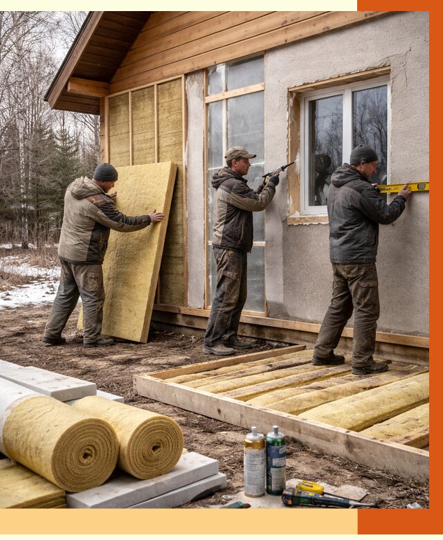 Утепление дачного дома в Верхней Пышме от 4874 руб/м2 — недорого | ТепломастерВрх