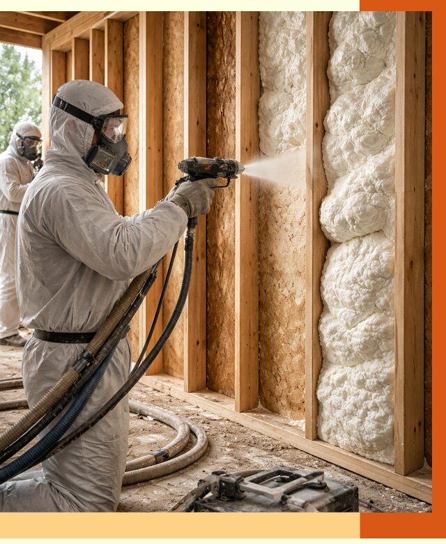 Утепление каркасного дома ППУ в Верхней Пышме от 2873 руб./м2 — работа под ключ | ТепломастерВрх