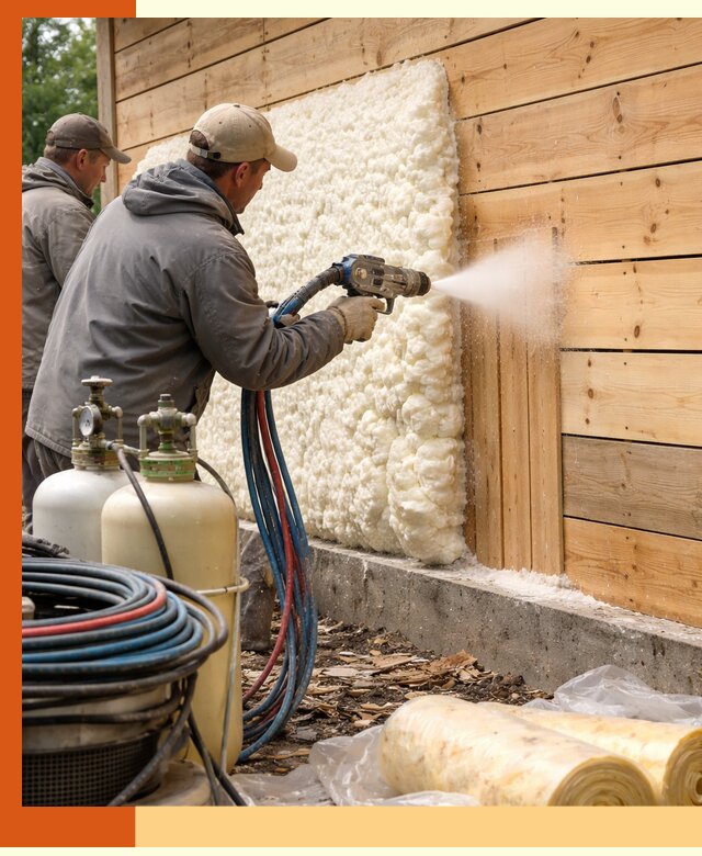 Утепление деревянного дома пенополиуретаном в Верхней Пышме