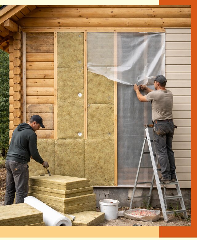 Утепление дома из бруса в Верхней Пышме от 3848 руб./м2 — работы под ключ | ТепломастерВрх