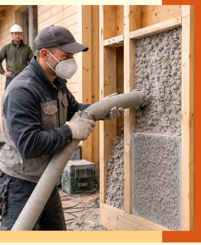 Утепление дома из бруса эковатой в Верхней Пышме от 1898 руб/м2 | ТепломастерВрх
