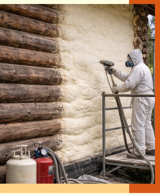 Утепление бревенчатого дома ППУ в Верхней Пышме под ключ от 6413 руб. | ТепломастерВрх