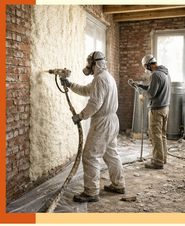 Утепление кирпичного дома пенополиуретаном в Верхней Пышме