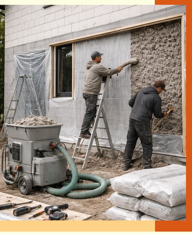 Утепление дома из газобетона эковатой в Верхней Пышме от 4617 руб./м2 | ТепломастерВрх