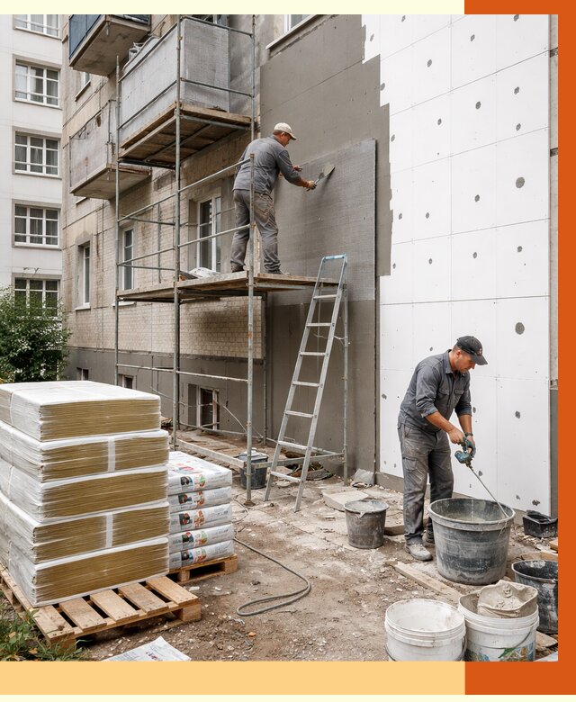 Утепление квартиры снаружи в Верхней Пышме от 6310 руб/м2 под ключ | ТепломастерВрх