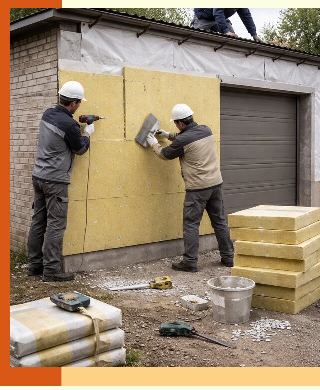 Утепление гаража снаружи в Верхней Пышме качественно и надёжно