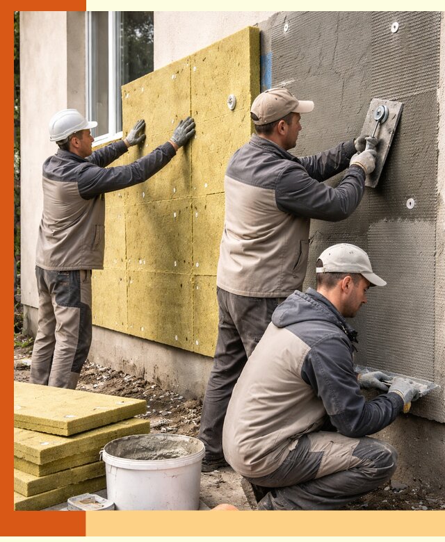 Утепление фасада под штукатурку в Верхней Пышме — энергоэффективная технология