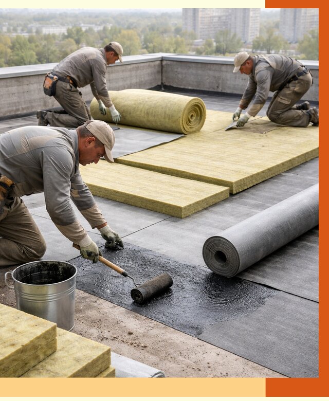 Утепление плоской крыши в Верхней Пышме от 7387 руб./м2 под ключ | ТепломастерВрх