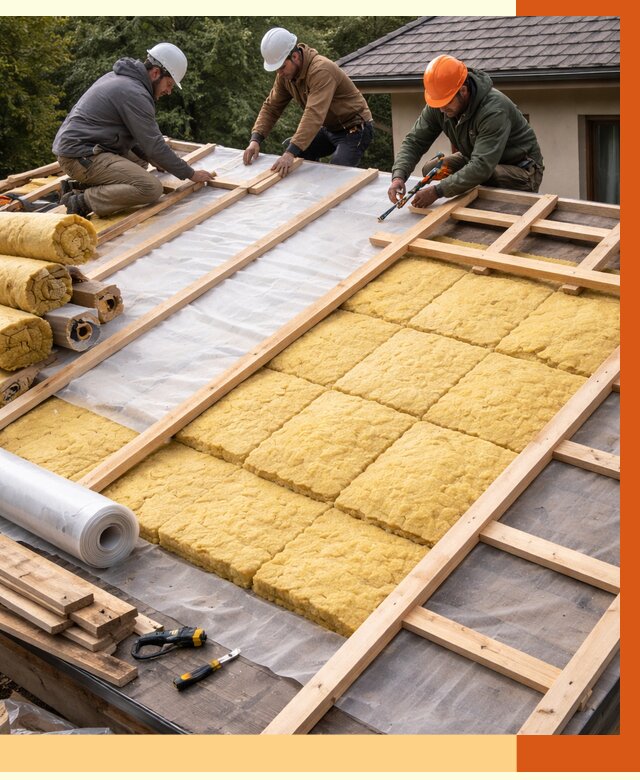 Утепление скатной крыши в Верхней Пышме от 1283 руб./м2 под ключ | ТепломастерВрх