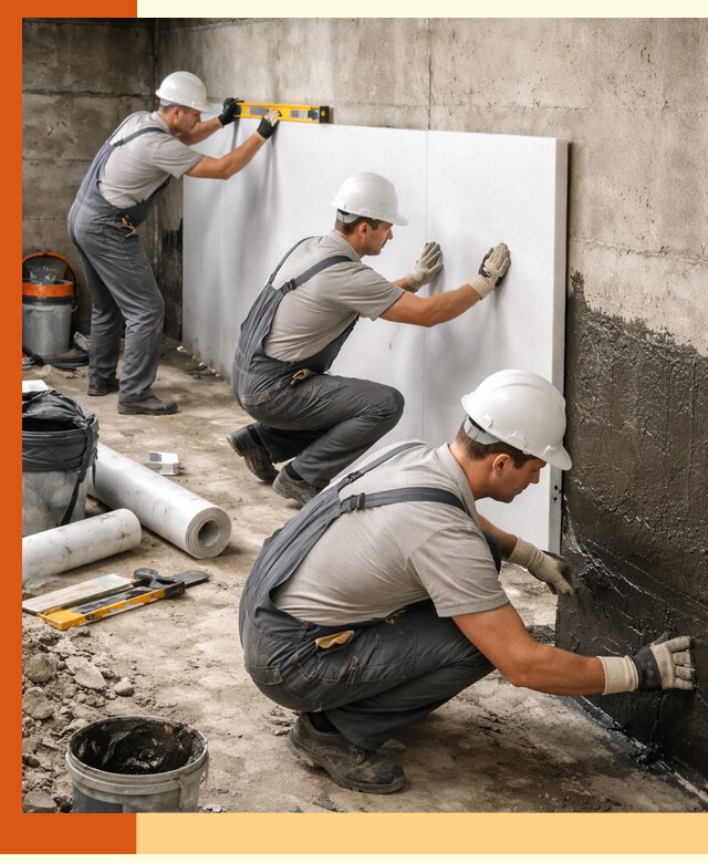 Утепление фундамента изнутри профессионально в Верхней Пышме