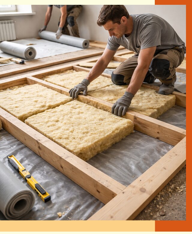 Утепление деревянного пола в Верхней Пышме от 1539 руб./м2 под ключ | ТепломастерВрх