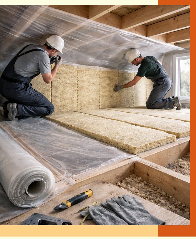 Утепление перекрытий в Верхней Пышме от 2924 руб/м2 — утепление межэтажных и чердачных | ТепломастерВрх