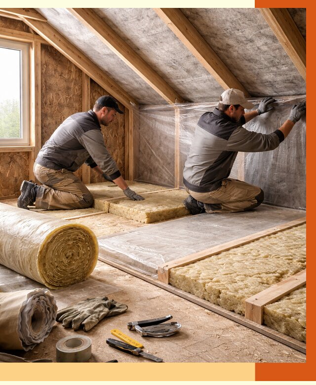 Утепление чердака в Верхней Пышме от 7695 руб/м² — теплоизоляция и комплексное утепление под ключ | ТепломастерВрх