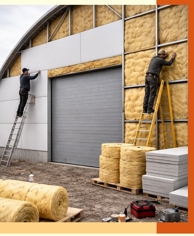 Утепление ангара пенополиуретаном в Верхней Пышме от 7387 руб./м² — комплекс от ТепломастерВрх