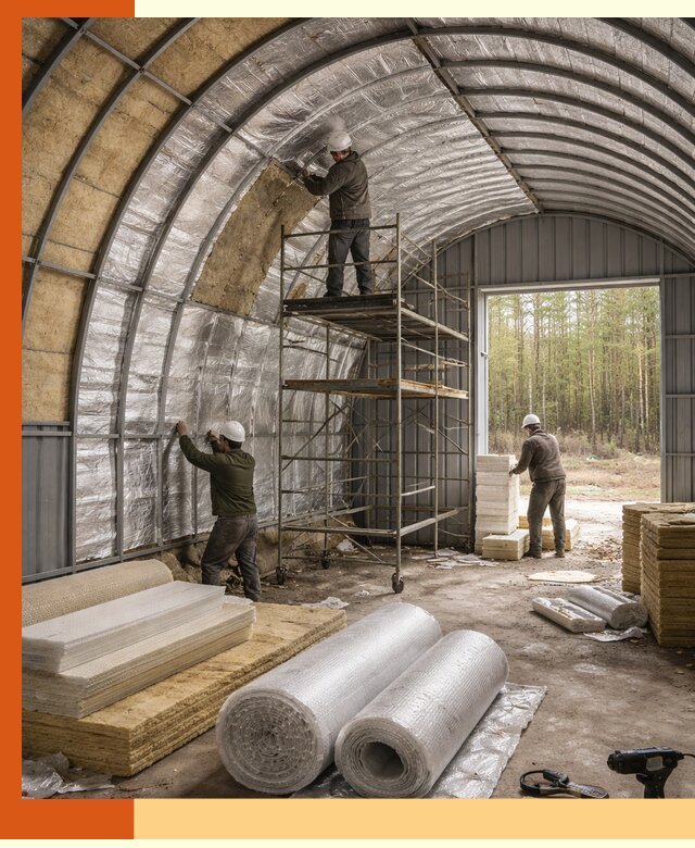 Утепление арочного ангара под ключ в Верхней Пышме