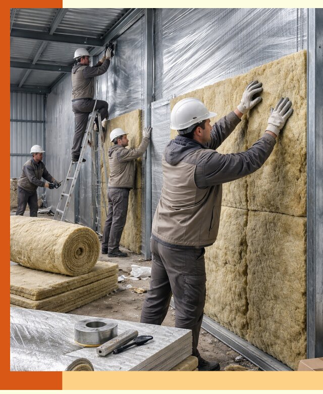 Утепление металлического склада в Верхней Пышме: теплоизоляция и герметизация