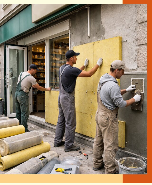 Утепление магазина в Верхней Пышме от 4617 руб/м2 — цена, стены и снаружи | ТепломастерВрх