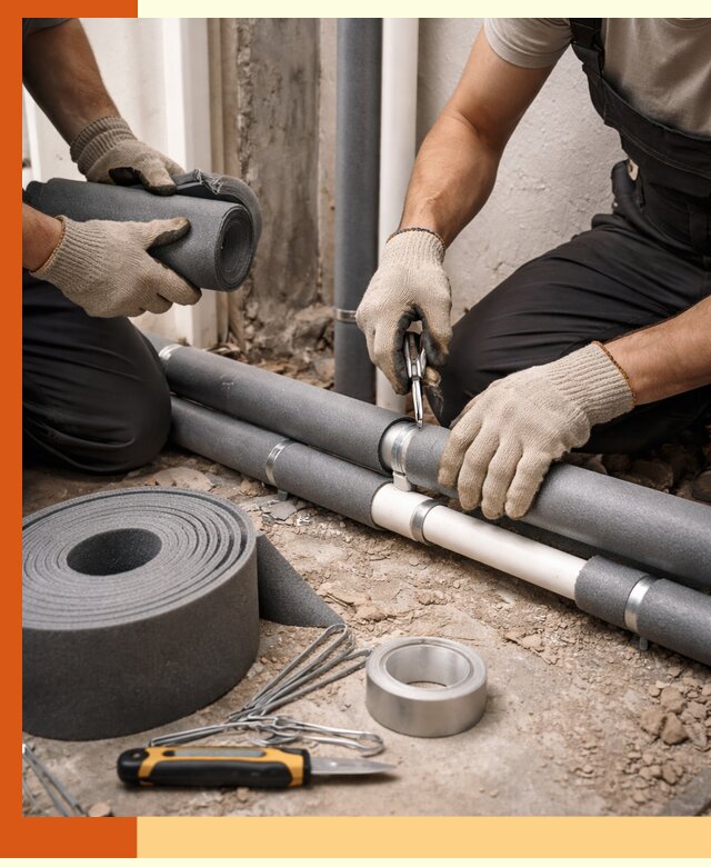 Утепление труб водоснабжения в Верхней Пышме — монтаж и защита сети