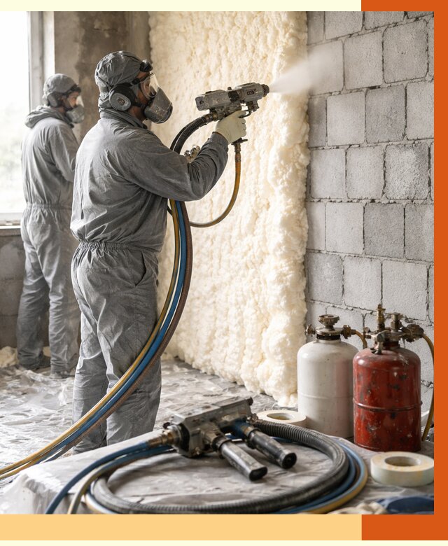 Утепление блочной стены ППУ в Верхней Пышме от 4361 руб./м² — ТепломастерВрх