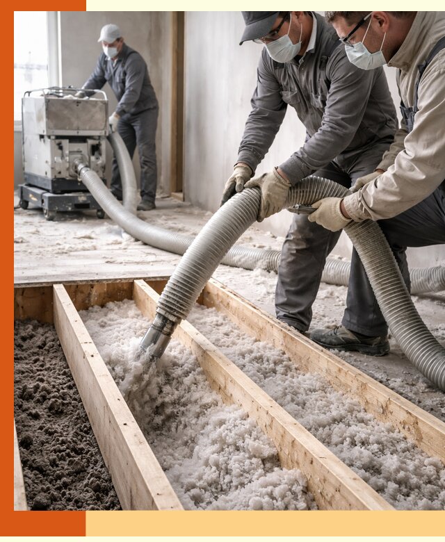 Заполнение полостей межэтажного перекрытия в Верхней Пышме эффективно и герметично