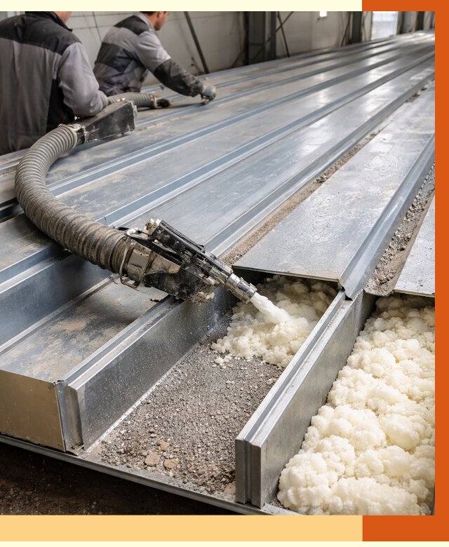 Заполнение пустот кровельных панелей в Верхней Пышме от 7387 руб. под ключ | ТепломастерВрх