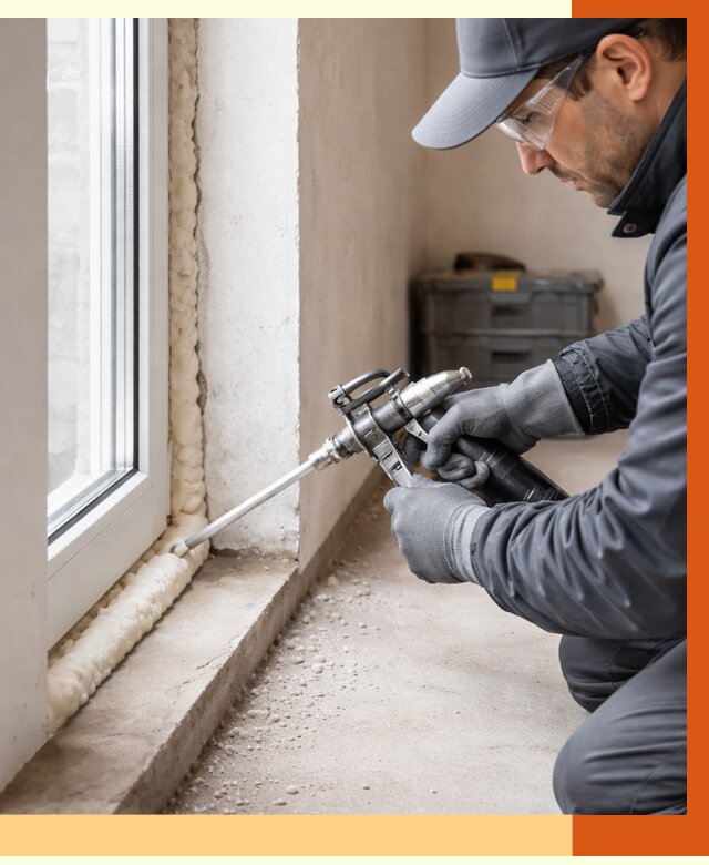 Герметизация стыков ППУ в Верхней Пышме от 1693 руб. за м2 — утепление примыканий под ключ | ТепломастерВрх