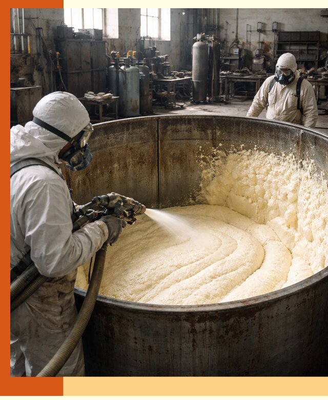 Заливка ппу в емкости с полной изоляцией и герметизацией в Верхней Пышме