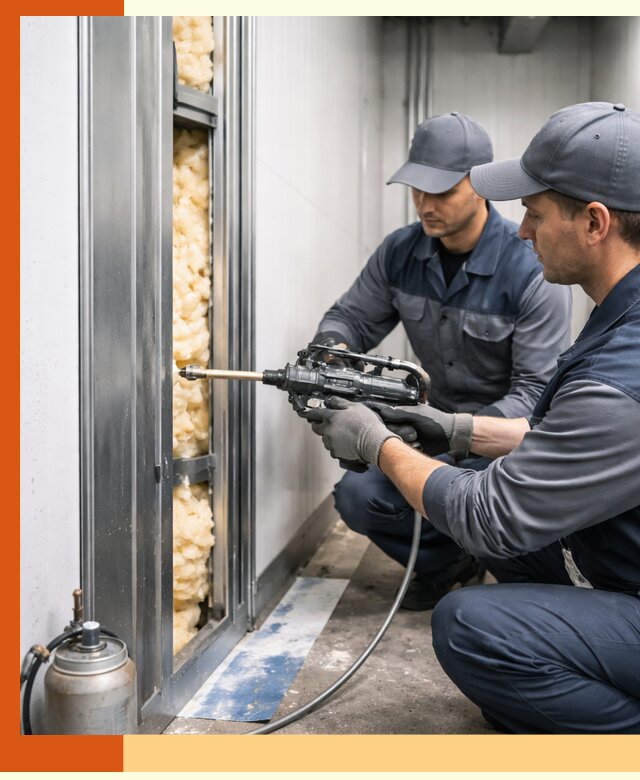 Заполнение пустот холодильных панелей в Верхней Пышме специализированной пеной