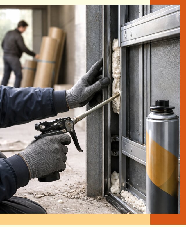 Заполнение пустот ворот в Верхней Пышме от 4617 руб. — заливка ППУ, утепление под ключ | ТепломастерВрх