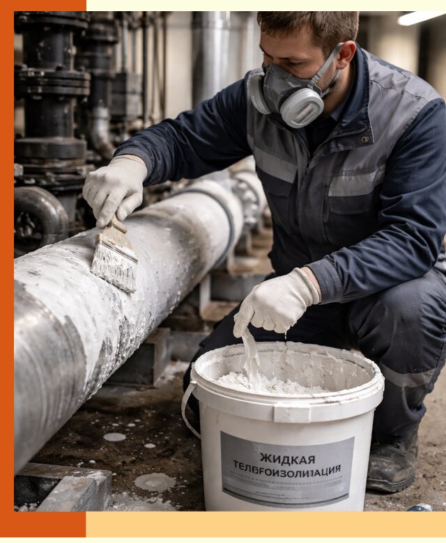 Утепление оборудования жидкой теплоизоляцией в Верхней Пышме