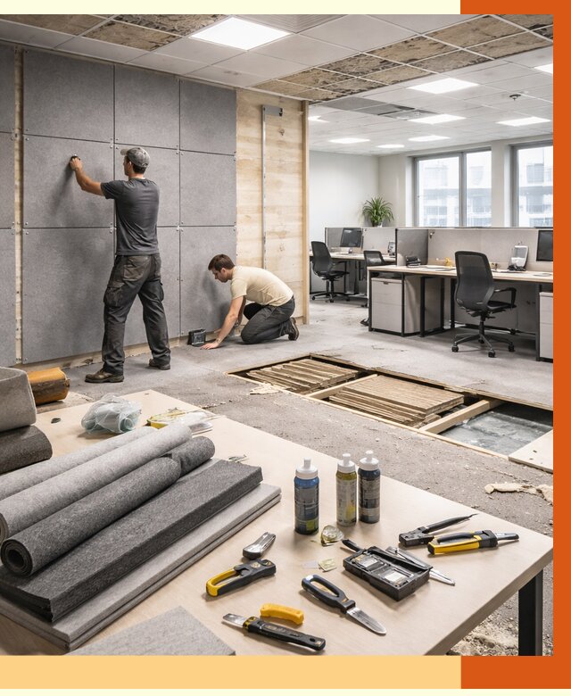 Профессиональная шумоизоляция офиса в Верхней Пышме от 6926 руб. за м2 | ТепломастерВрх