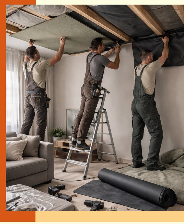 Шумоизоляция потолка в Верхней Пышме — профессиональное устранение шумов