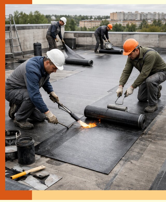 Профессиональная гидроизоляция плоской кровли в Верхней Пышме