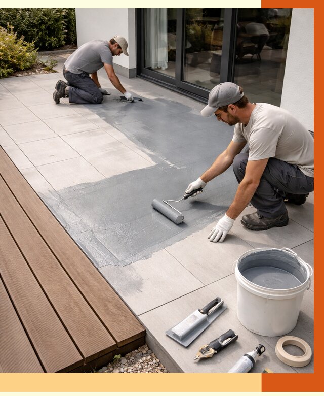 Гидроизоляция террасы в Верхней Пышме под ключ от 7695 руб./м² | ТепломастерВрх