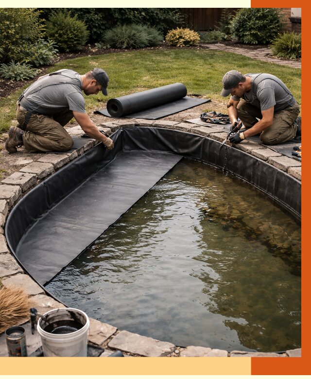 Гидроизоляция пруда в Верхней Пышме от 15390 руб. под ключ | ТепломастерВрх профессионально