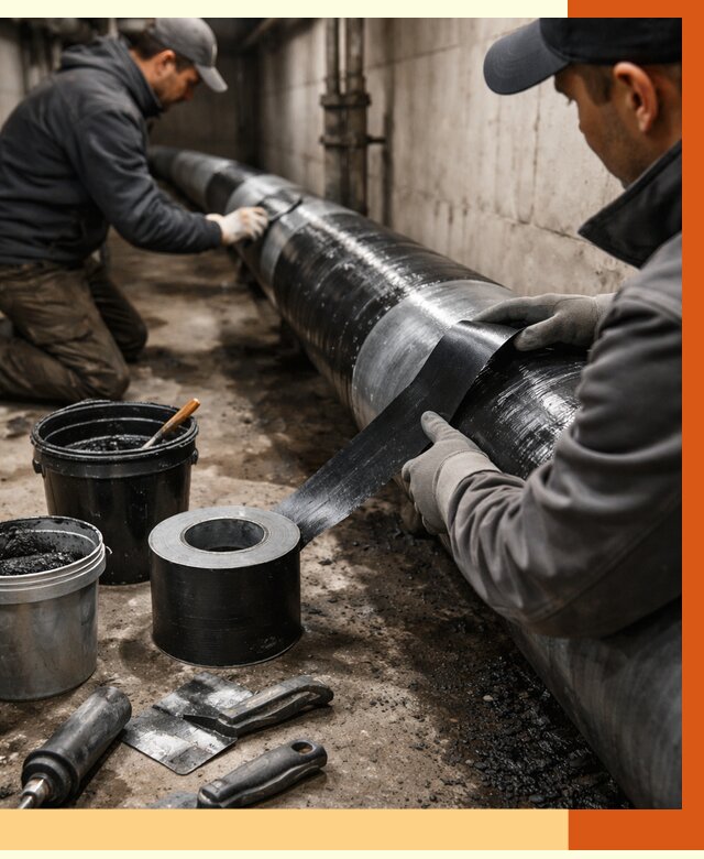 Гидроизоляция труб в Верхней Пышме от 2565 руб. — профессиональная герметизация | ТепломастерВрх