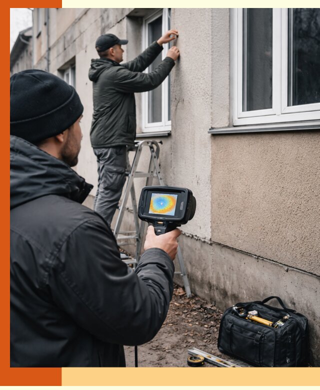 Тепловизионное обследование фасада в Верхней Пышме для выявления дефектов