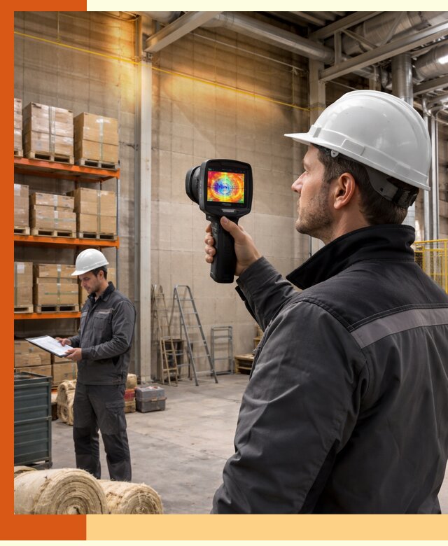 Тепловизионное обследование склада и выявление утечек в Верхней Пышме