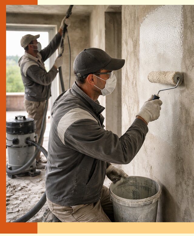 Подготовка поверхности под напыление утеплителя в Верхней Пышме