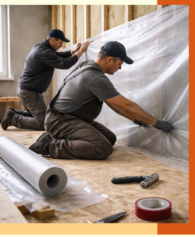 Монтаж пароизоляции в Верхней Пышме от 2565 руб. — установка и укладка под ключ | ТепломастерВрх