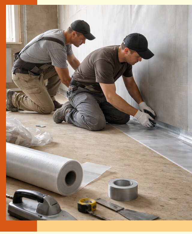 Монтаж пароизоляции для дома и помещений в Верхней Пышме